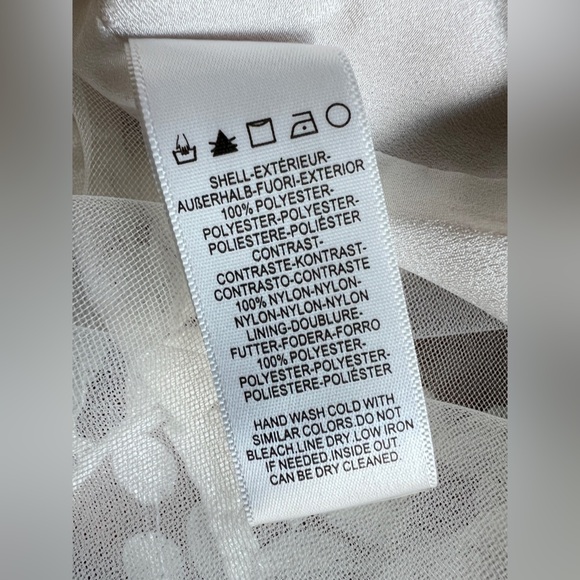 Dress the Population Anabel Semisheer Sweetheart Neck Gown Off White Size M NWT - Picture 13 of 16